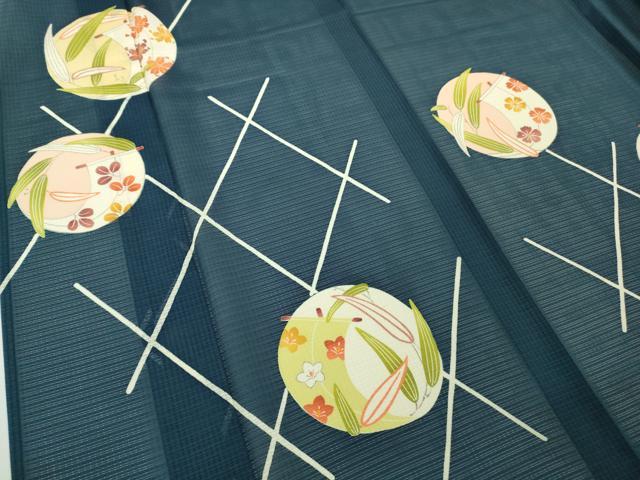 平和屋本店＊極上　夏物　銀座　志ま亀　訪問着　変わり絽　型染　帆　笹　褐返色地　ロング丈　たとう紙付き　逸品　未使用　DZAB9502kh6