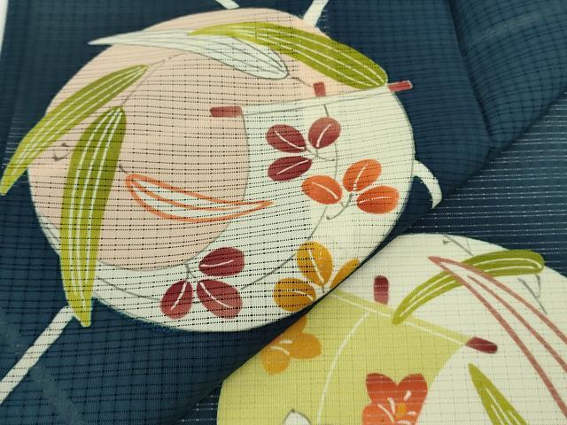 平和屋本店＊極上　夏物　銀座　志ま亀　訪問着　変わり絽　型染　帆　笹　褐返色地　ロング丈　たとう紙付き　逸品　未使用　DZAB9502kh6