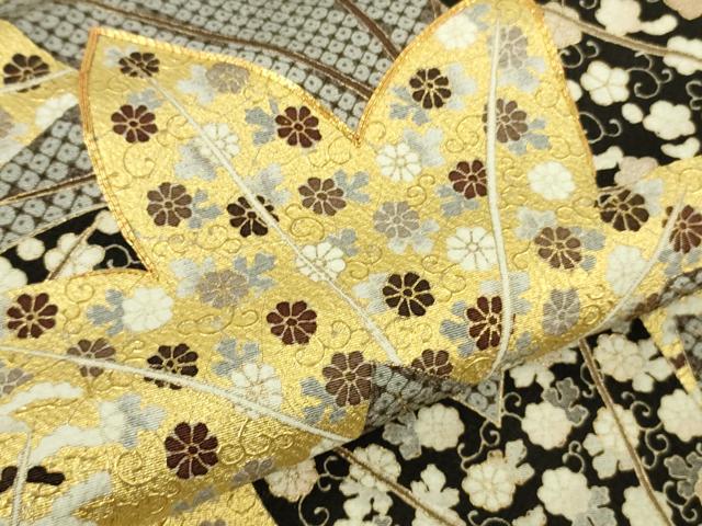 平和屋本店●極上　銀座きしや　訪問着　駒刺繍　楓　縮緬地　羊羹色　金彩　たとう紙付き　逸品　未使用　DZAB9505kh6