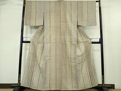 平和屋着物▽極上　染織の名門　しょうざん  生紬　単衣　間道　反端付き　逸品　DZAB9509kh6