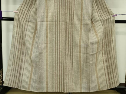 平和屋着物▽極上　染織の名門　しょうざん  生紬　単衣　間道　反端付き　逸品　DZAB9509kh6