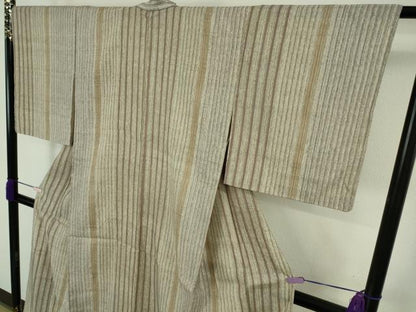 平和屋着物▽極上　染織の名門　しょうざん  生紬　単衣　間道　反端付き　逸品　DZAB9509kh6
