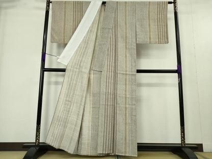 平和屋着物▽極上　染織の名門　しょうざん  生紬　単衣　間道　反端付き　逸品　DZAB9509kh6