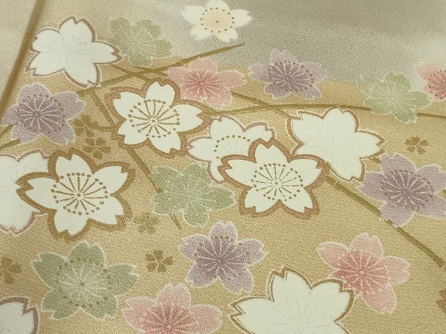 平和屋着物●極上　訪問着　舞桜　暈し染め　金彩　ロング丈　逸品　未使用　DZAB9512kh6