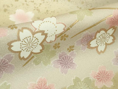 平和屋着物●極上　訪問着　舞桜　暈し染め　金彩　ロング丈　逸品　未使用　DZAB9512kh6