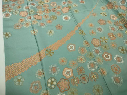 平和屋着物●極上　中国三大刺繍　相良刺繍　総刺繍　訪問着　作家物　舞花宝尽くし　新橋色地　金糸　逸品　未使用　DZAB9514kh6