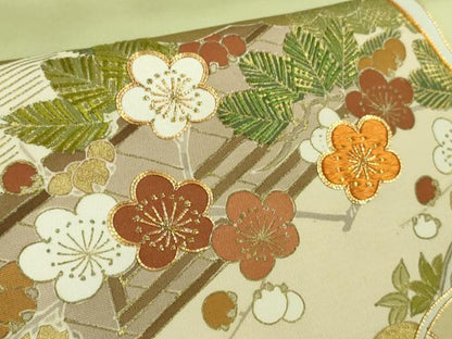 平和屋本店●極上　創業460年・千總　色留袖　駒刺繍　道長冊子花文　若葉色地　金彩　大丸扱い　逸品　DZAB9516kh6