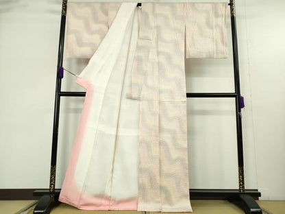 平和屋着物●極上　名門　藤娘きぬたや・総絞り　杢目絞り　小紋　暈し染め　逸品　DZAB9520kh6
