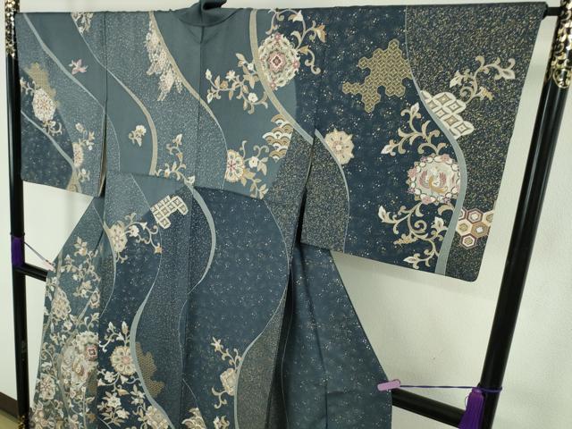 平和屋本店●極上　訪問着　駒刺繍　鳳凰花唐草文　金彩　逸品　DZAB9522kh6