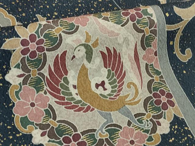 平和屋本店●極上　訪問着　駒刺繍　鳳凰花唐草文　金彩　逸品　DZAB9522kh6