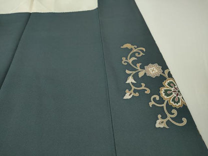 平和屋本店●極上　訪問着　駒刺繍　鳳凰花唐草文　金彩　逸品　DZAB9522kh6