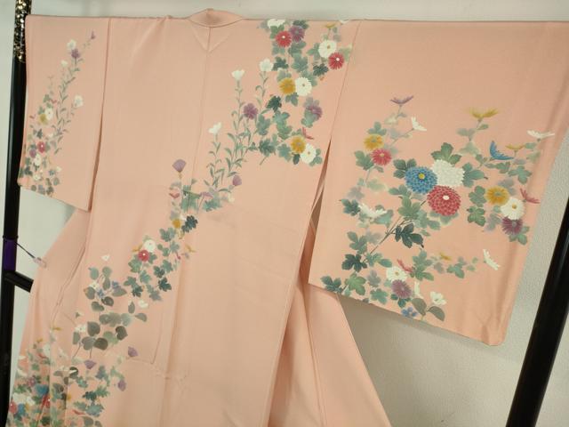 平和屋着物●極上　訪問着　友禅　枝花文　一斤染色地　暈し染め　逸品　DZAB9523kh6