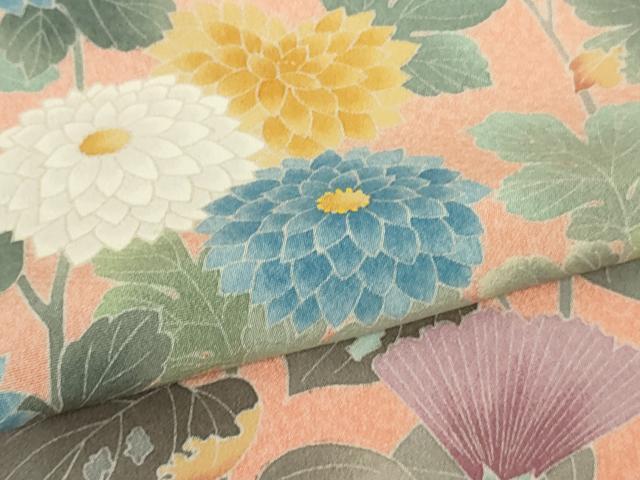 平和屋着物●極上　訪問着　友禅　枝花文　一斤染色地　暈し染め　逸品　DZAB9523kh6