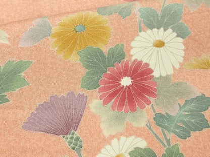 平和屋着物●極上　訪問着　友禅　枝花文　一斤染色地　暈し染め　逸品　DZAB9523kh6