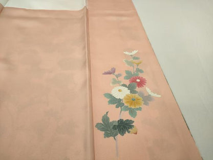 平和屋着物●極上　訪問着　友禅　枝花文　一斤染色地　暈し染め　逸品　DZAB9523kh6