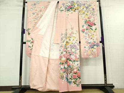 平和屋着物●極上　振袖　友禅　作家物　花車　暈し染め　東武百貨店扱い　逸品　DZAB9524kh6