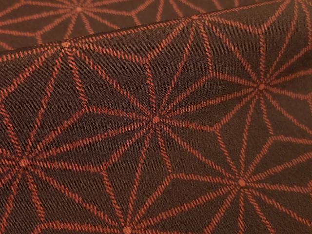 平和屋着物●極上　洗える最高級着物　＜英＞はなぶさ謹製　小紋　麻の葉　逸品　DZAB9526kh6