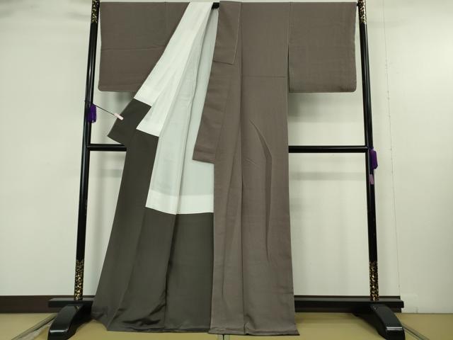 平和屋着物●極上　無形文化財　人間国宝　五嶋敏太郎　江戸小紋　鱗文　江戸鼠×黒　逸品　未使用　DZAB9528kh6　