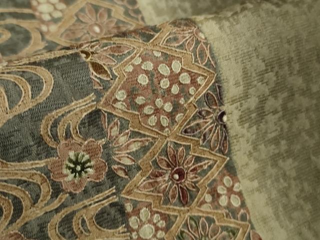 平和屋着物●極上　中国三大刺繍　スワトウ刺繍　汕頭刺繍　草花間道　暈し染め　逸品　DZAB9533kh6