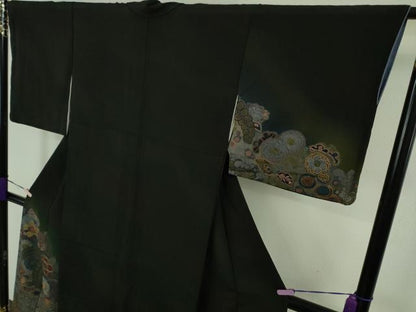 平和屋着物●極上　中国三大刺繍 スワトウ刺繍　汕頭・相良刺繍　絽刺し　訪問着　辻が花　暈し染め　鬼しぼ縮緬　金糸　逸品　DZAB9534kh6