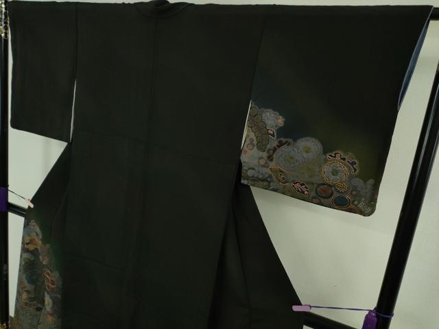 平和屋着物●極上　中国三大刺繍 スワトウ刺繍　汕頭・相良刺繍　絽刺し　訪問着　辻が花　暈し染め　鬼しぼ縮緬　金糸　逸品　DZAB9534kh6