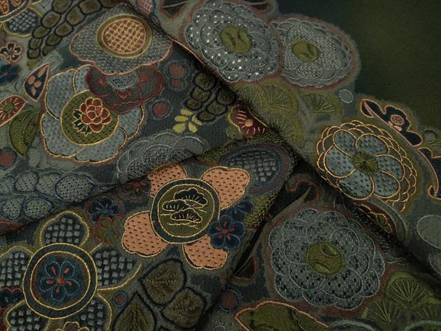 平和屋着物●極上　中国三大刺繍 スワトウ刺繍　汕頭・相良刺繍　絽刺し　訪問着　辻が花　暈し染め　鬼しぼ縮緬　金糸　逸品　DZAB9534kh6