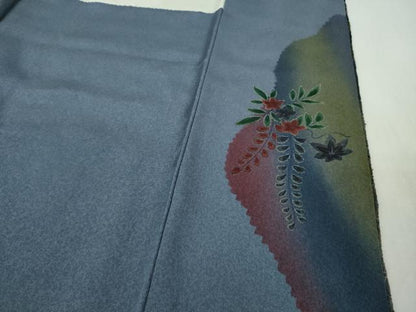平和屋着物●極上　中国三大刺繍 スワトウ刺繍　汕頭・相良刺繍　絽刺し　訪問着　辻が花　暈し染め　鬼しぼ縮緬　金糸　逸品　DZAB9534kh6