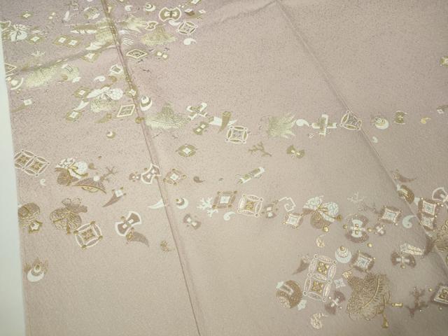 平和屋本店●極上 金彩友禅 卓越技能者 名工 和田光正 訪問着 宝尽くし 紅藤色地 暈し染 金彩 京都きもの友禅扱い 逸品 未使用 DZAB9540kh6