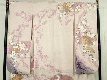 平和屋着物●極上　振袖　駒刺繍　絞り　舞桜　枝垂れ花　暈し染め　金彩　やまと誂製　逸品　DZAB9542kh6