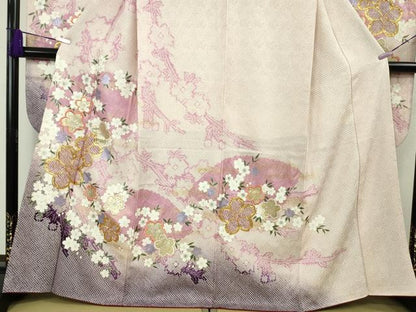 平和屋着物●極上　振袖　駒刺繍　絞り　舞桜　枝垂れ花　暈し染め　金彩　やまと誂製　逸品　DZAB9542kh6