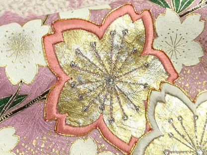 平和屋着物●極上　振袖　駒刺繍　絞り　舞桜　枝垂れ花　暈し染め　金彩　やまと誂製　逸品　DZAB9542kh6