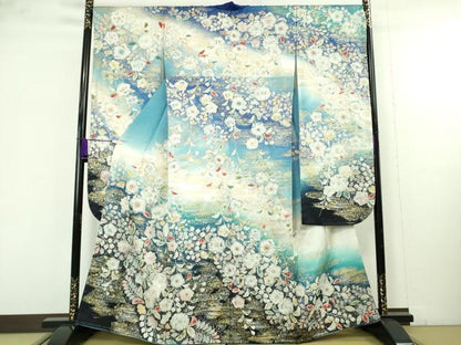 平和屋本店●極上　振袖　辻が花　暈し染め　金彩　金通し地　逸品　未使用　DZAB9543kh6