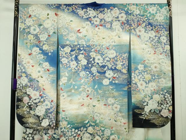 平和屋本店●極上　振袖　辻が花　暈し染め　金彩　金通し地　逸品　未使用　DZAB9543kh6