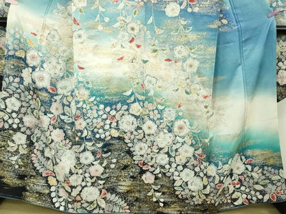 平和屋本店●極上　振袖　辻が花　暈し染め　金彩　金通し地　逸品　未使用　DZAB9543kh6