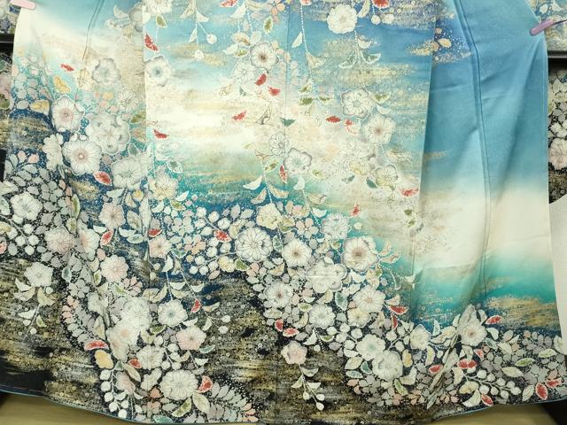 平和屋本店●極上　振袖　辻が花　暈し染め　金彩　金通し地　逸品　未使用　DZAB9543kh6