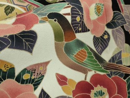 平和屋着物●極上　黒留袖　友禅　作家物　吉正　花鳥文　逸品　DZAB9544kh6