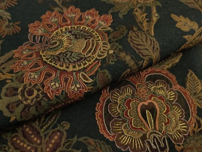 平和屋着物●極上　小紋　刺繍　更紗花文　褐返色地　金糸　逸品　未使用　DZAB9545kh6