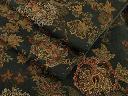 平和屋着物●極上　小紋　刺繍　更紗花文　褐返色地　金糸　逸品　未使用　DZAB9545kh6