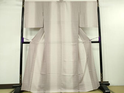 平和屋着物＊極上　夏物　小紋　縦絽　涼風の装い　間道　暈し染め　反端付き　逸品　DZAB9548kh6