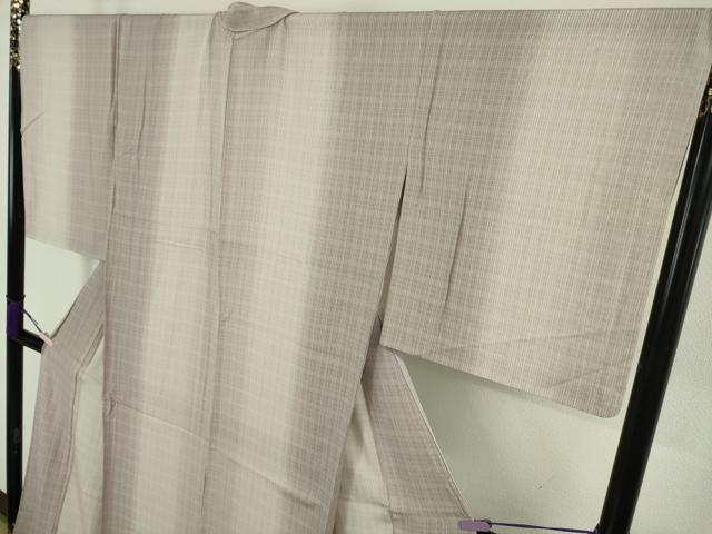 平和屋着物＊極上　夏物　小紋　縦絽　涼風の装い　間道　暈し染め　反端付き　逸品　DZAB9548kh6