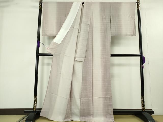 平和屋着物＊極上　夏物　小紋　縦絽　涼風の装い　間道　暈し染め　反端付き　逸品　DZAB9548kh6