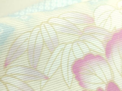 平和屋着物＊極上　夏物　両面　半幅帯　鹿の子花文　花兎　逸品　DZAB9553kh6