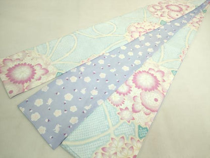 平和屋着物＊極上　夏物　両面　半幅帯　鹿の子花文　花兎　逸品　DZAB9553kh6