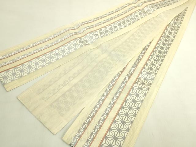 平和屋着物＊極上　夏物　博多織　半幅帯　麻の葉間道　DZAB9554kh6