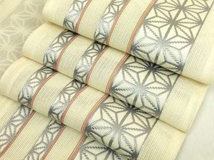 平和屋着物＊極上　夏物　博多織　半幅帯　麻の葉間道　DZAB9554kh6