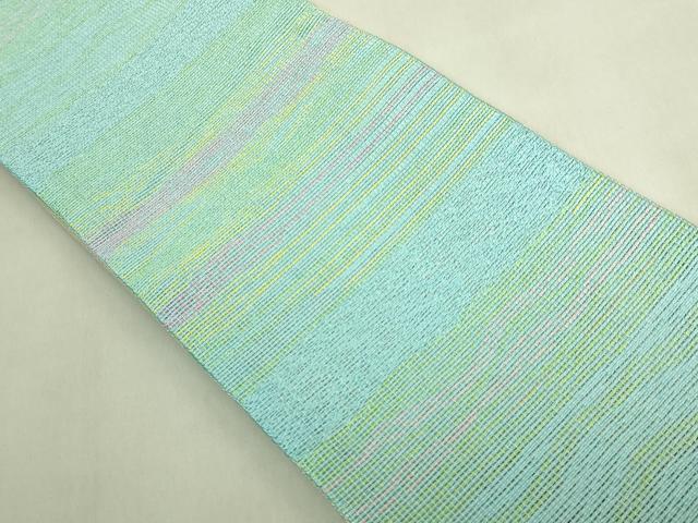 平和屋着物＊極上　夏物　半幅帯　横段文　銀糸　DZAB9556kh6
