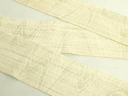 平和屋着物＊極上　夏物　半幅帯　流水文　絹麻　逸品　DZAB9564kh6