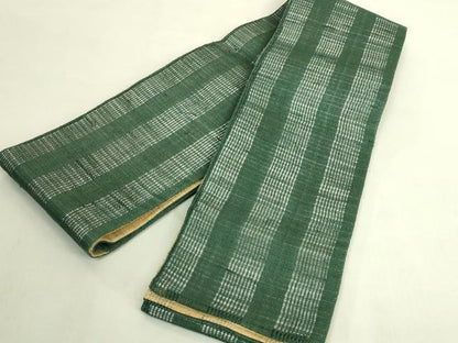 平和屋着物＊極上　夏物　両面　半幅帯　間道　自然布　逸品　DZAB9568kh6