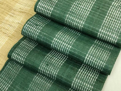 平和屋着物＊極上　夏物　両面　半幅帯　間道　自然布　逸品　DZAB9568kh6