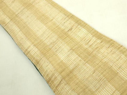 平和屋着物＊極上　夏物　両面　半幅帯　間道　自然布　逸品　DZAB9568kh6